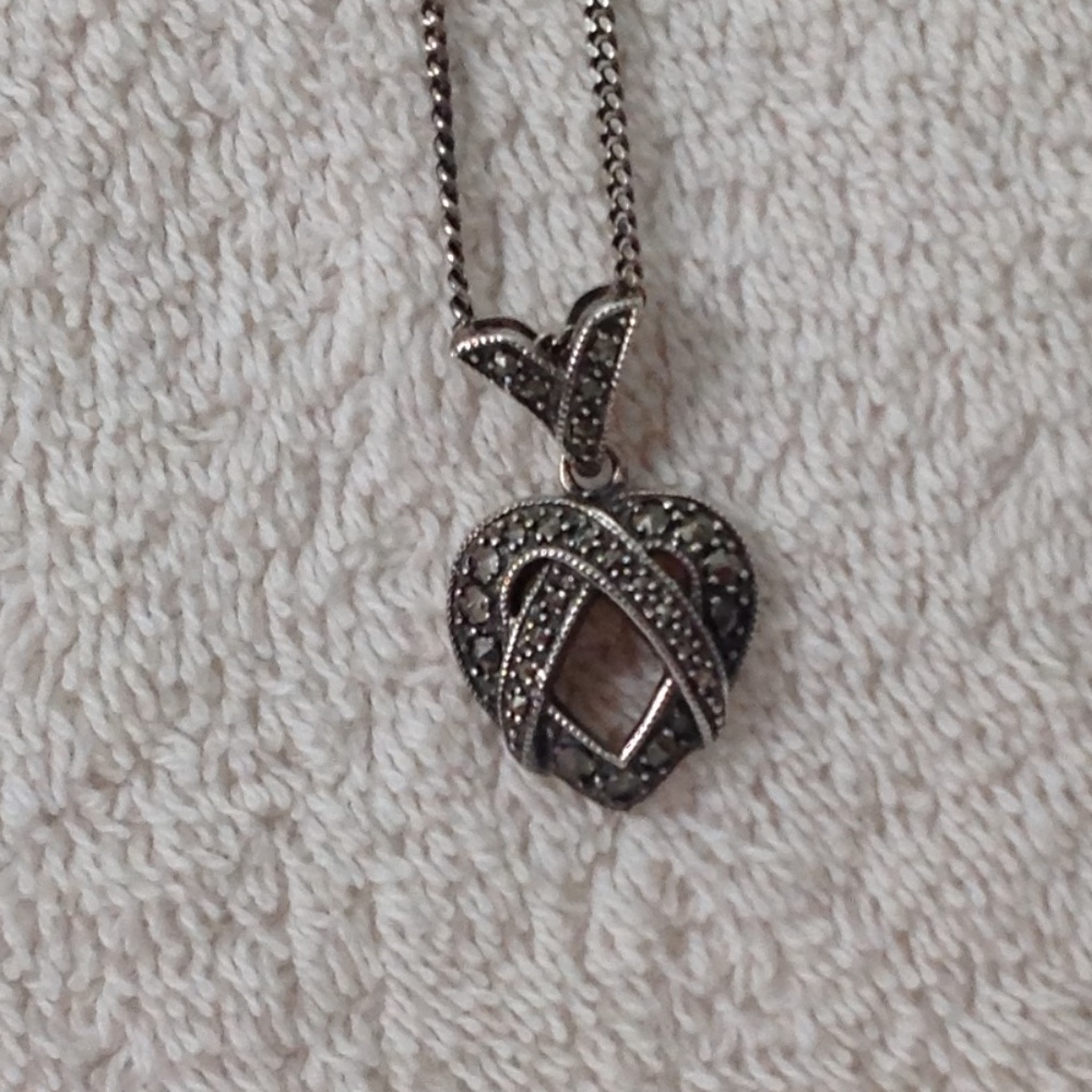 Sterling Silver Marquisite Necklace - Picture 3 of 4